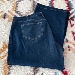 Lands’ End women’s wide leg dark denim Jeans